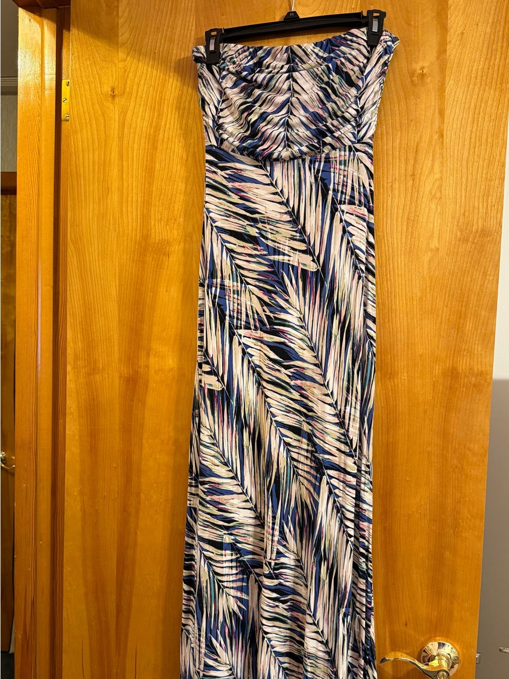 Banana Republic Palm-Print Maxi Dress in Navy, White and Pink